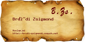 Bródi Zsigmond névjegykártya